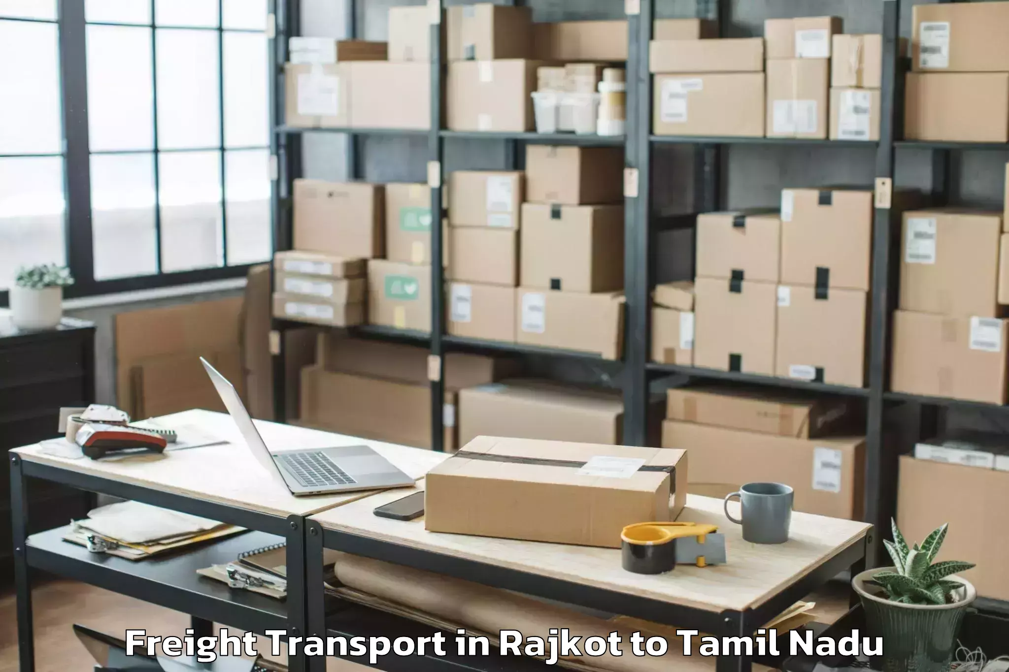 Professional Rajkot to Peranamallur Freight Transport